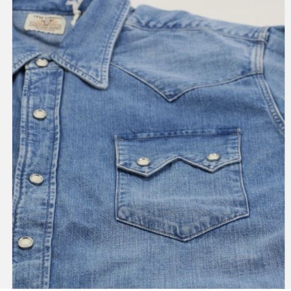 Levi's Vintage Clothing Shorthorn Sawtooth Western Shirt Men's Size S LVC Denim - Picture 3 of 15